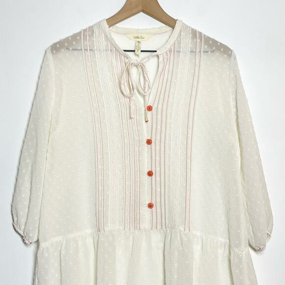 Matilda Jane Tunic Top Women's Size Medium White Coral Light The Way Peasant - Picture 4 of 10